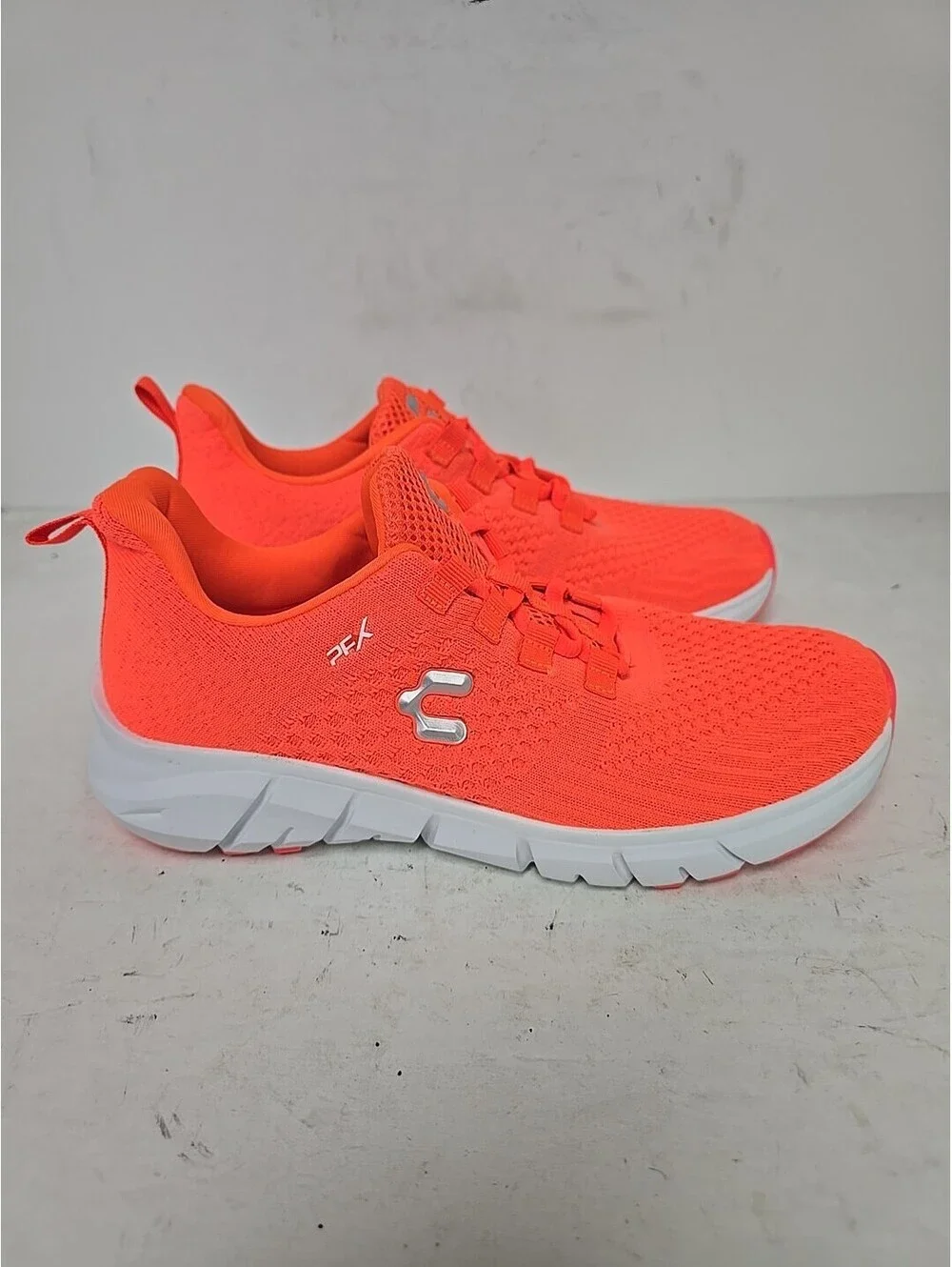 Charly Women’s Low-Cut Tennis Athletic Sneakers 1040974 Coral White Size 8M